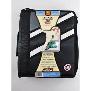 Case-It Black  ZBinder 2 in 1 Organizer 2 Sided Storage 2 Inside‎ Pockets NEW